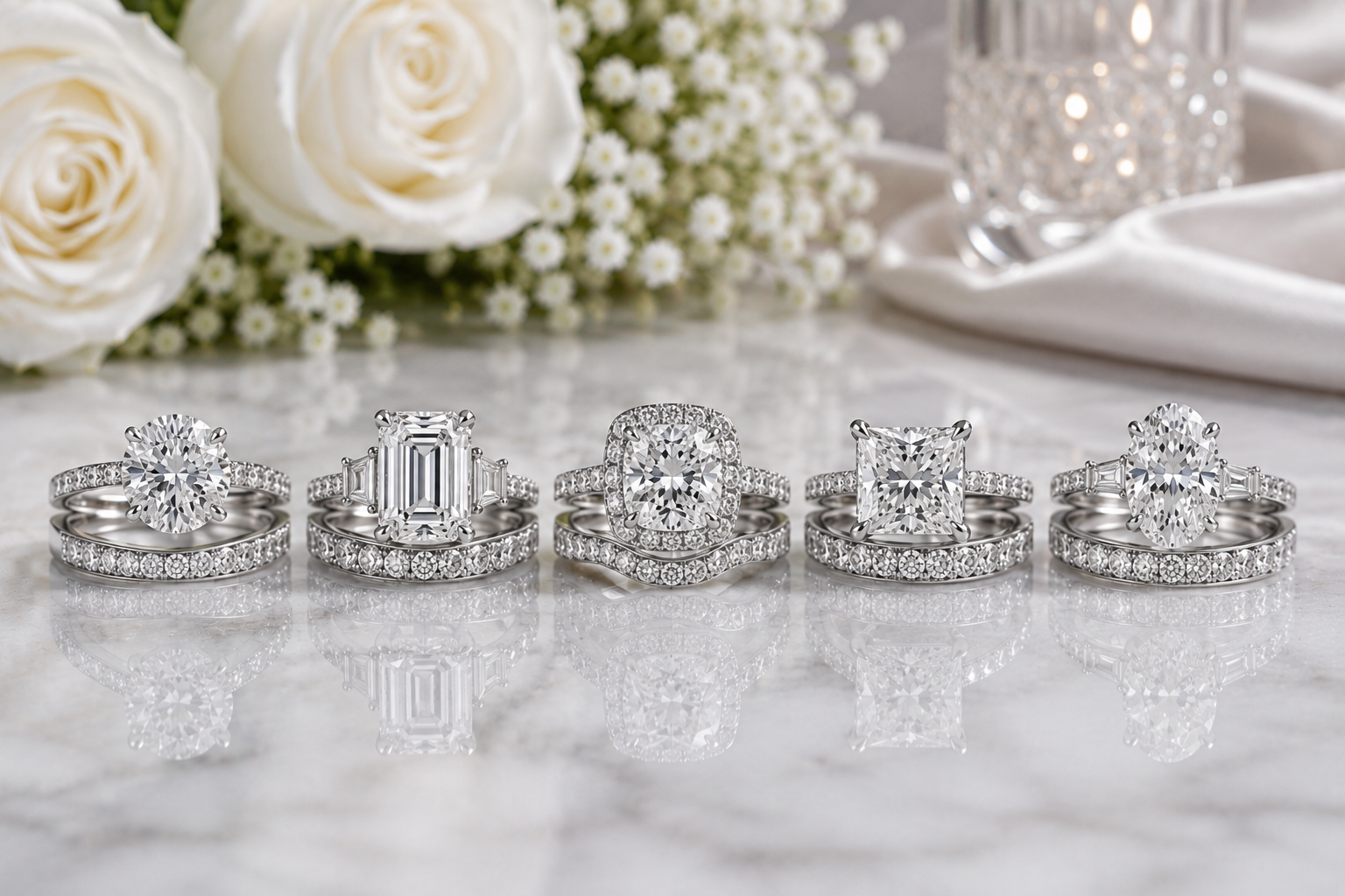White Gold Diamond Wedding Sets for Modern Best Diamond Wedding Sets Designs - 12