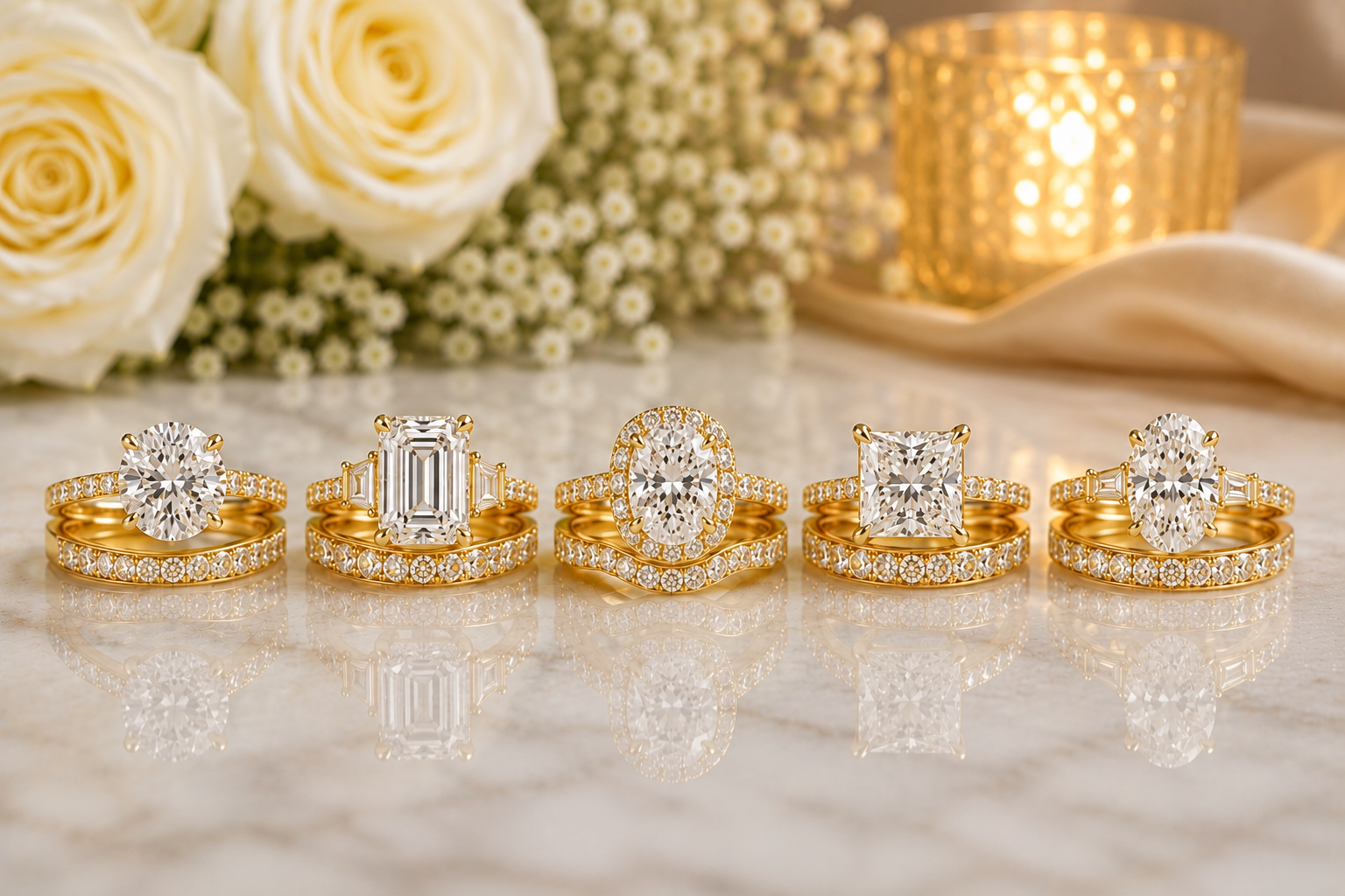 Yellow Gold Diamond Wedding Sets for Classic Beauty Best Diamond Wedding Sets Designs - 13