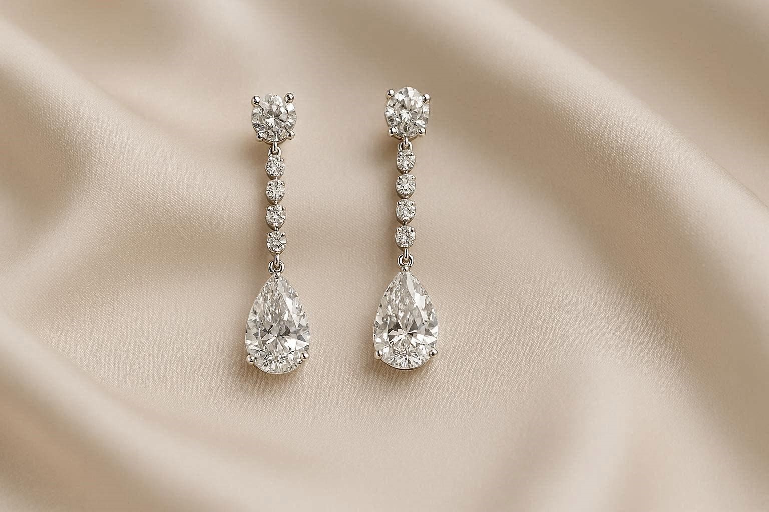 Best 12 Diamond Earrings Designs For Women 6 Diamond Drop Earrings for Graceful and Feminine Style Best 12 Diamond Earrings Designs For Women - 6