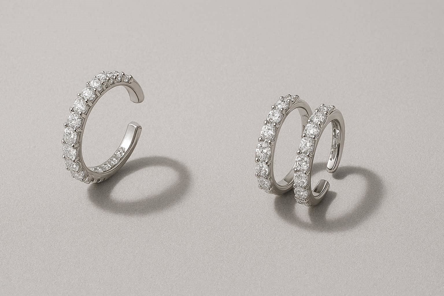 Best 12 Diamond Earrings Designs For Women 13 Diamond Ear Cuffs for a Trendy Modern Jewelry Style Best 12 Diamond Earrings Designs For Women - 13