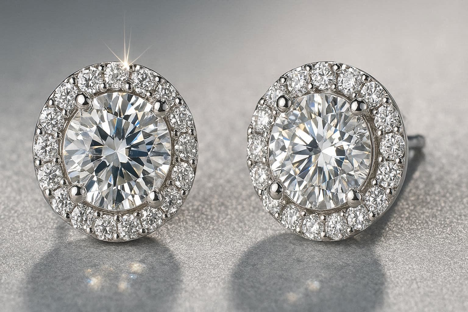 Best 12 Diamond Earrings Designs For Women 7 Diamond Halo Earrings for Maximum Sparkle and Brilliance Best 12 Diamond Earrings Designs For Women - 7