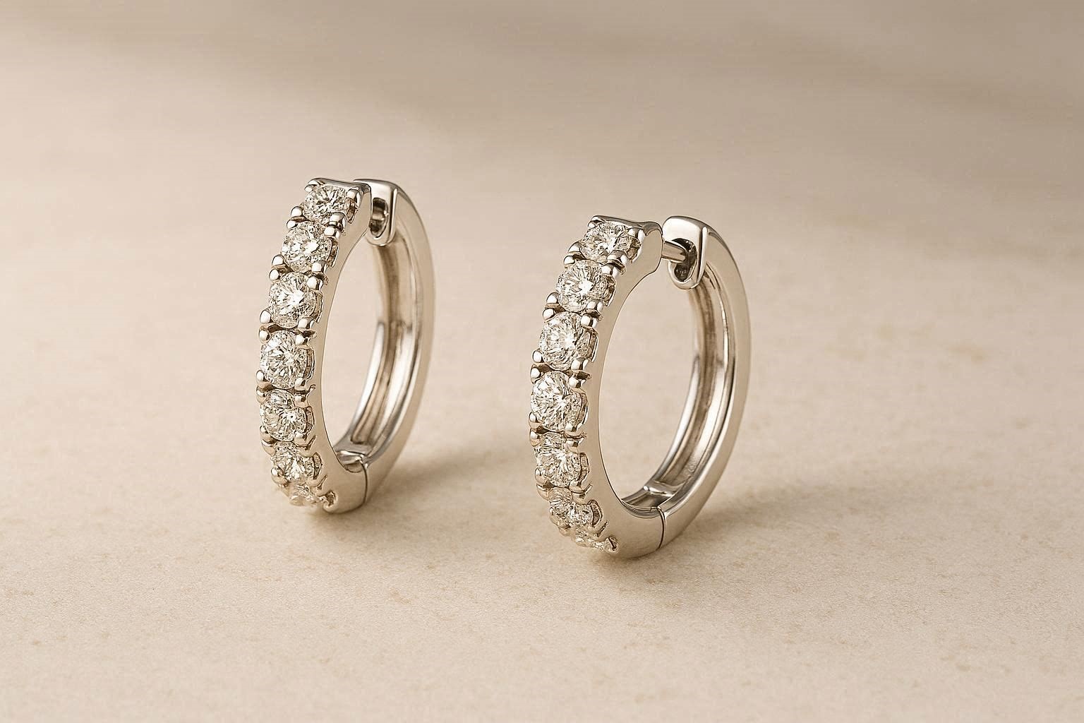 Best 12 Diamond Earrings Designs For Women 11 Diamond Huggie Earrings for Comfortable Everyday Best 12 Diamond Earrings Designs For Women - 11
