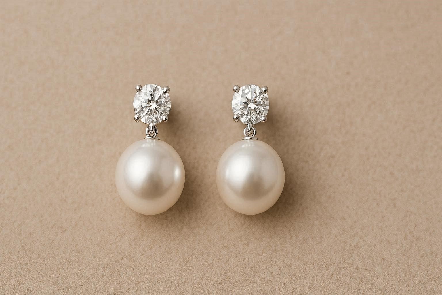 Best 12 Diamond Earrings Designs For Women 14 Diamond Pearl Earrings for Classic Sophistication Best 12 Diamond Earrings Designs For Women - 14