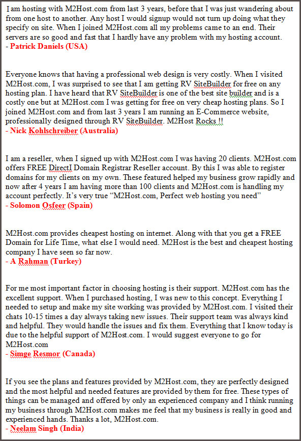 m2host user reviews