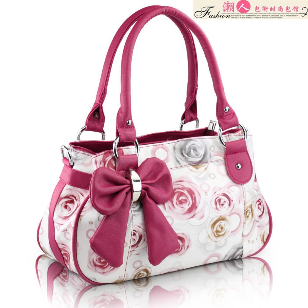 A-variety-of-patterns-optional-fashion-pu-black-rose-pattern-Women-s-shoulder-bag-bags-handbags