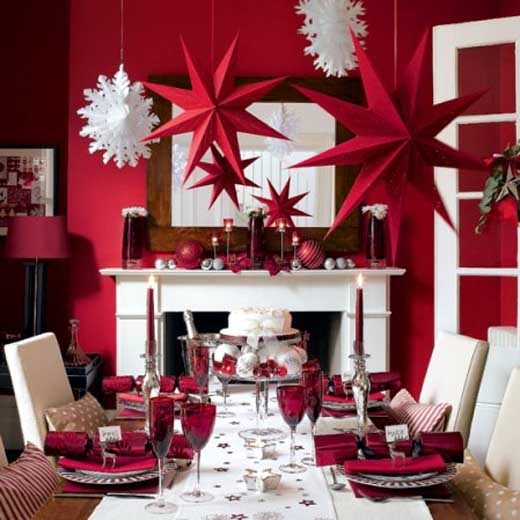 Contemporary-Red-Dining-Room-with-Beautiful-Lighting-2