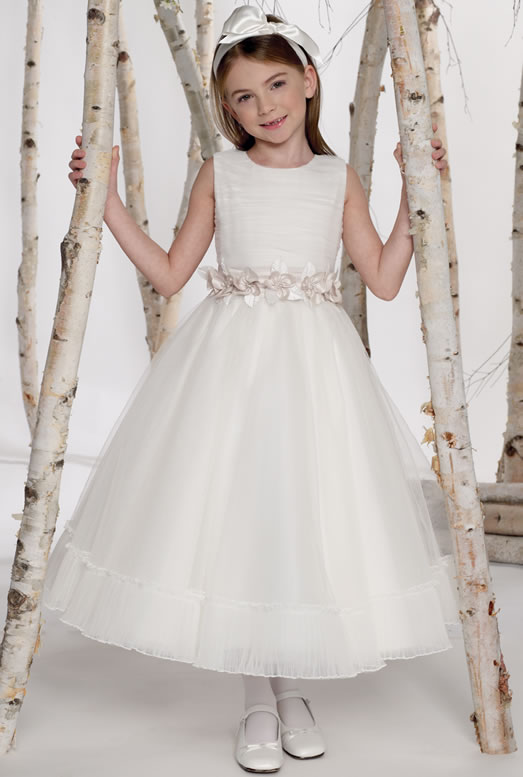 Trimed-Ruched-Tulle-Cheap-Party-White-Dress-For-Little-Girls-Wholesale Amazing Dresses Collection for Little Princesses
