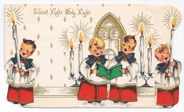 vintage-christmas-card-silent-night-choirboys Most Popular Vintage Greeting Cards