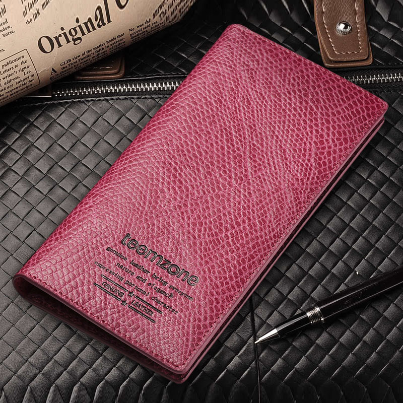 2013 new stylish women's Genuine Leather Wallet Pockets RFID Card Clutch Cente Bifold