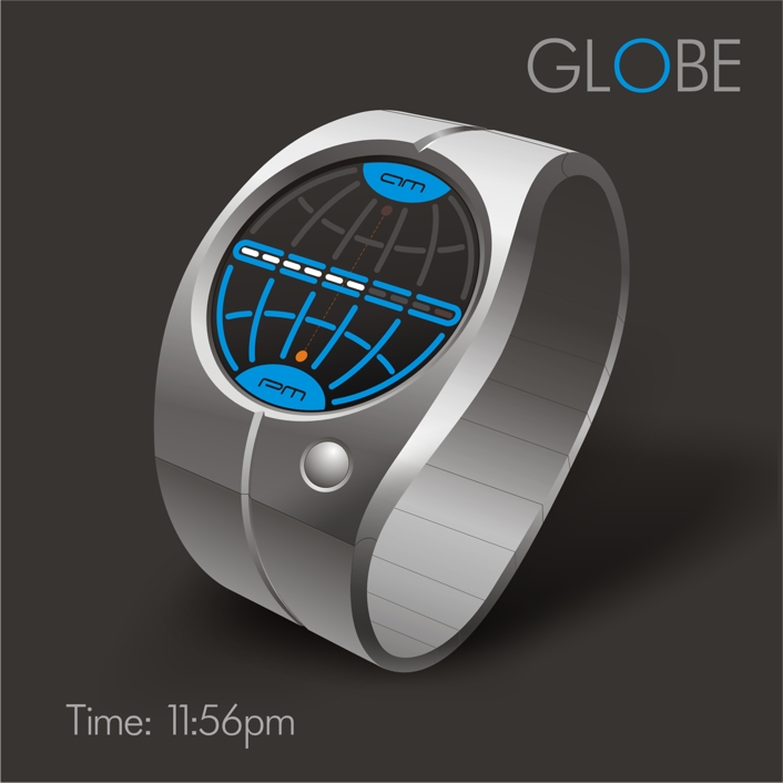Amazing Cool Globe Earthly Origins LED Watch Concept Design Ideas