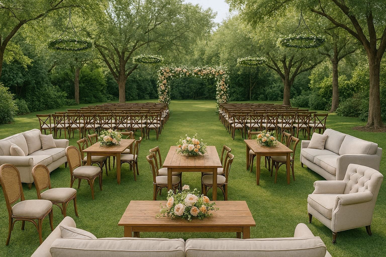 Comfortable and Beautiful Guest Seating Arrangements How to Decorate Your Outdoor Wedding - 10