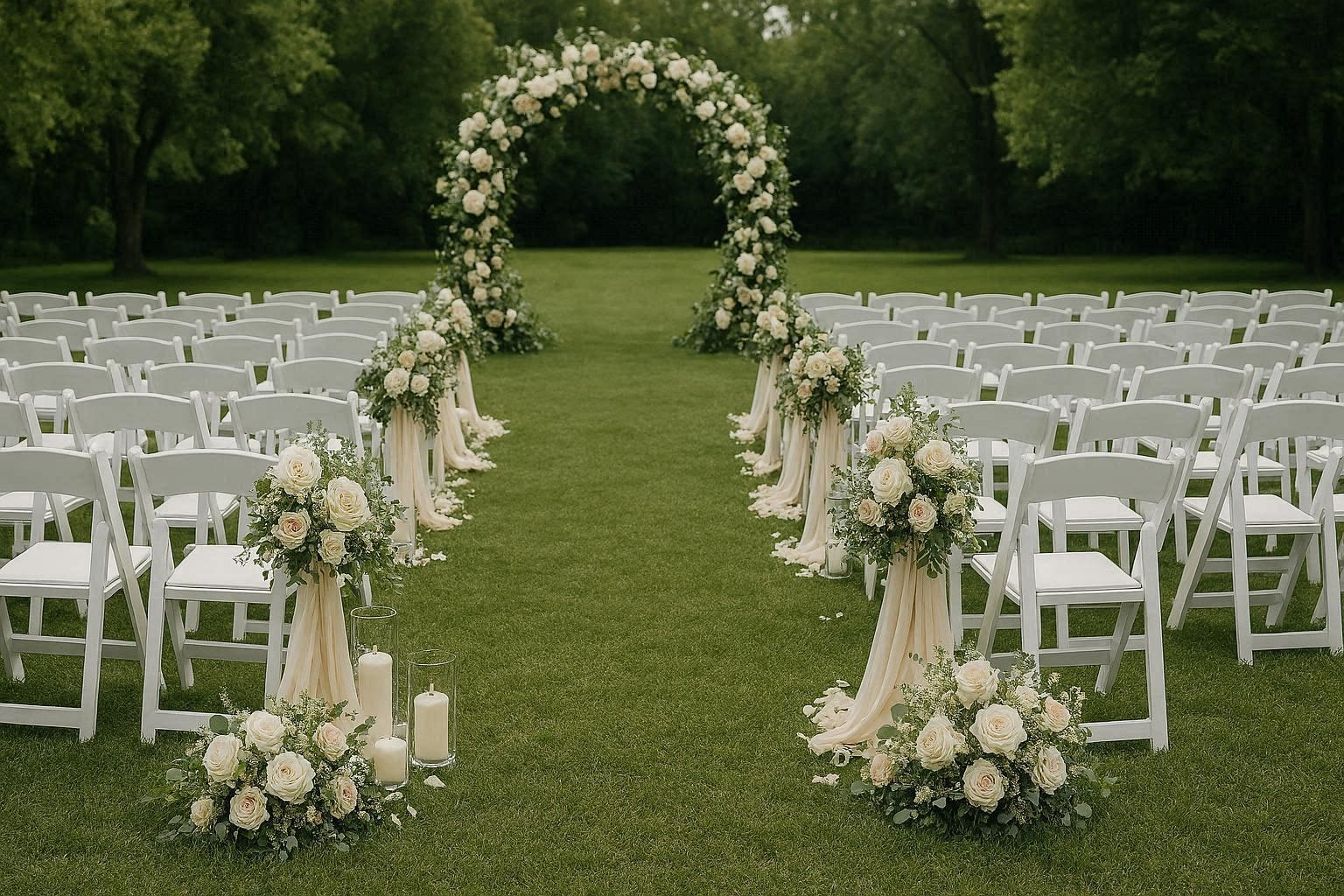 Elegant Aisle Decoration Ideas for a Dreamy Walk How to Decorate Your Outdoor Wedding - 7