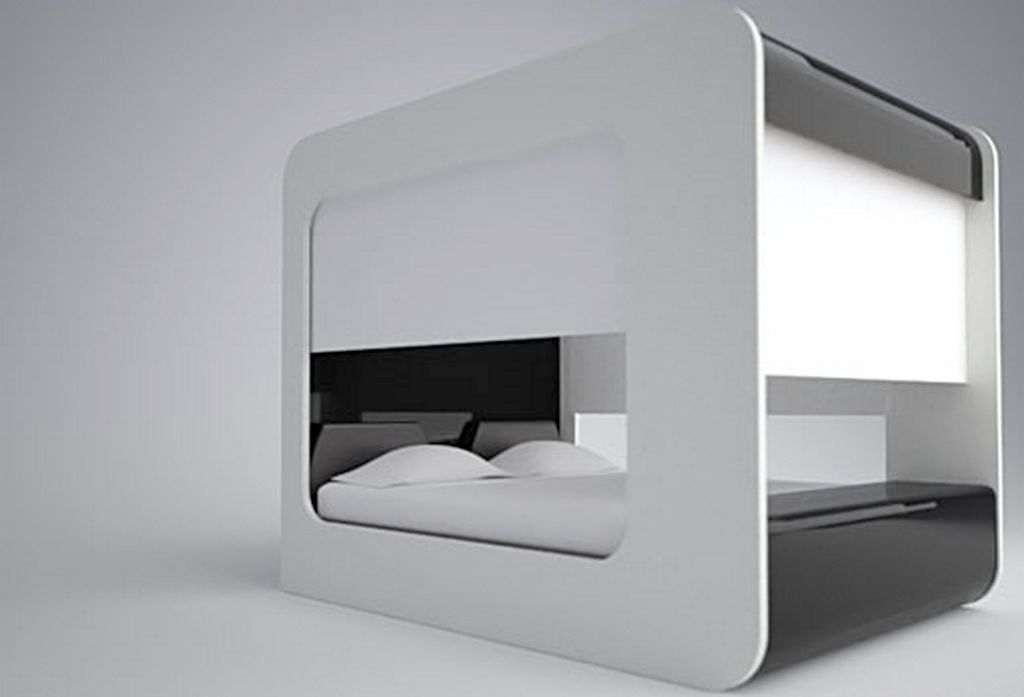 high fidelity canopy bed futuristic design by edoardo carlino