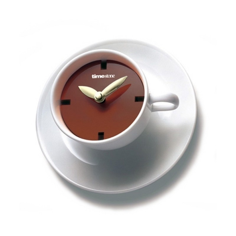 kaffee pause creative teacup shaped wall clock
