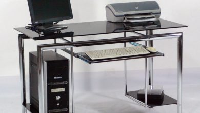 glass computer desks