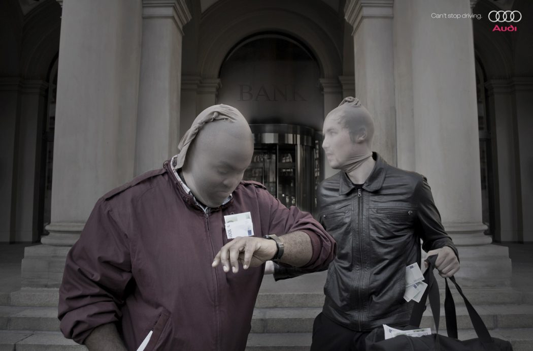 40 Most Creative and Dazzling Auto Ads 30 AUDI BANK ROBBER