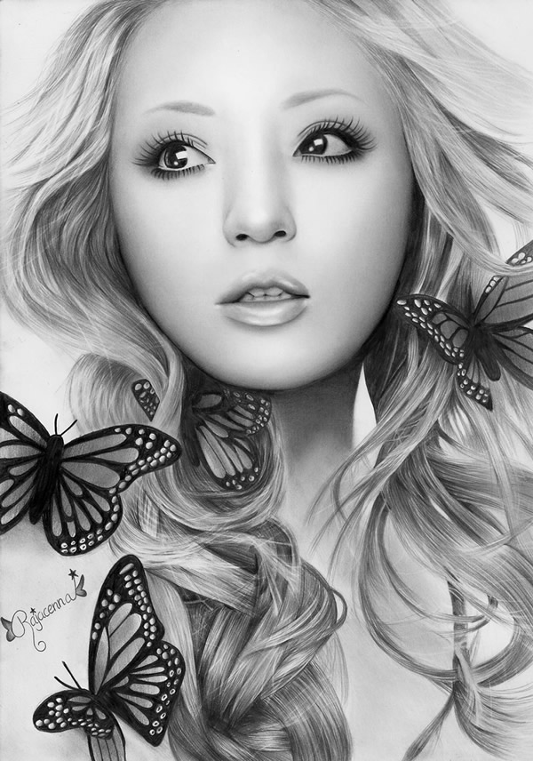 BUTTERFLY-BEAUTY-small-by-Rajacenna Stunningly And Incredibly Realistic Pencil Portraits
