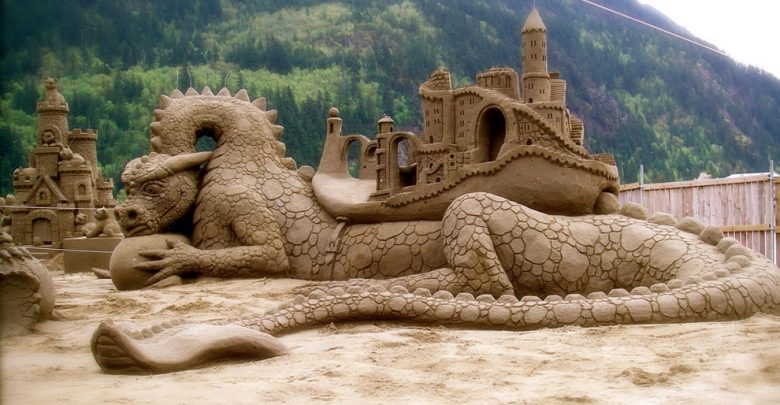 Dragon Dwellers Amazin Walter and William Lloyds entry in the Tournament of Sand Sculpting Champions at Harrison Hot Springs British Colombia Learn How to Make Sand Art By Following These Easy Steps - 1