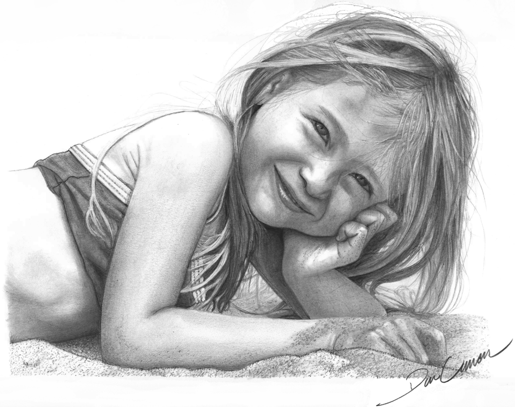 Drawing_Girl_on_Beach Stunningly And Incredibly Realistic Pencil Portraits