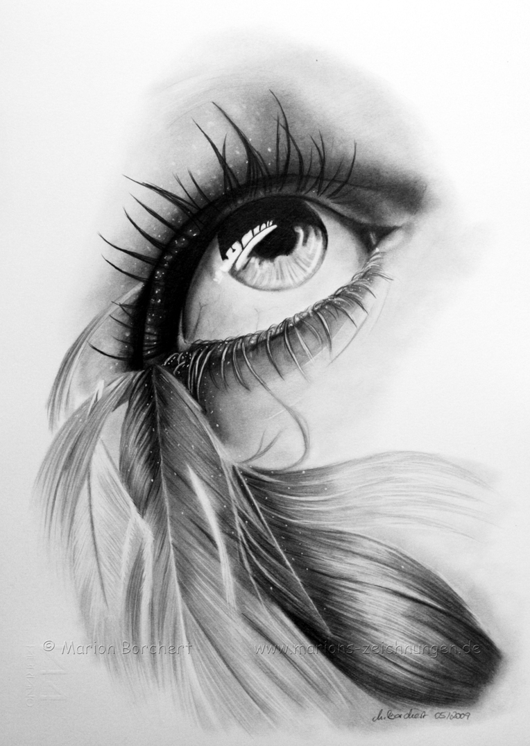 Stunningly And Incredibly Realistic Pencil Portraits 21 Feathered_eye_by_witchi1976