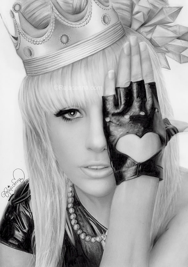 Stunningly And Incredibly Realistic Pencil Portraits 11 LadyGaga