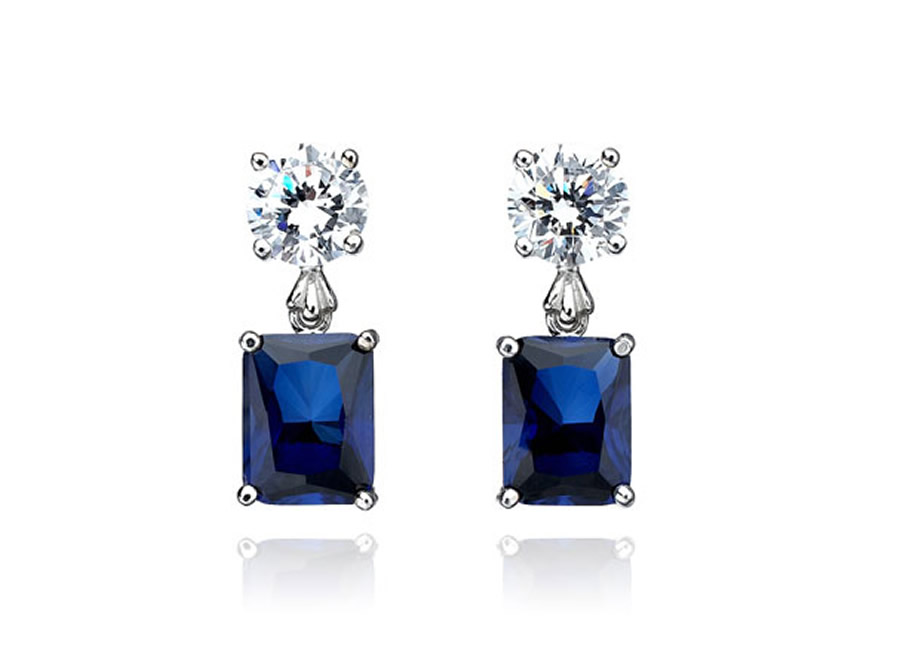 Luxury-Elegant-Sumptuous-Sapphire-Jewelry-Design-of-Emerald-Cut-Earrings-for-Gift-Ideas-by-CRISLU-Jewelry-Los-Angeles
