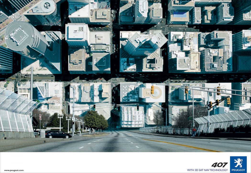 40 Most Creative and Dazzling Auto Ads 38 Peugeot 3D Sat Nav City