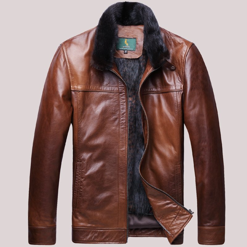 Products For 2014 Christmas Men's Genuine Sheepskin Leather