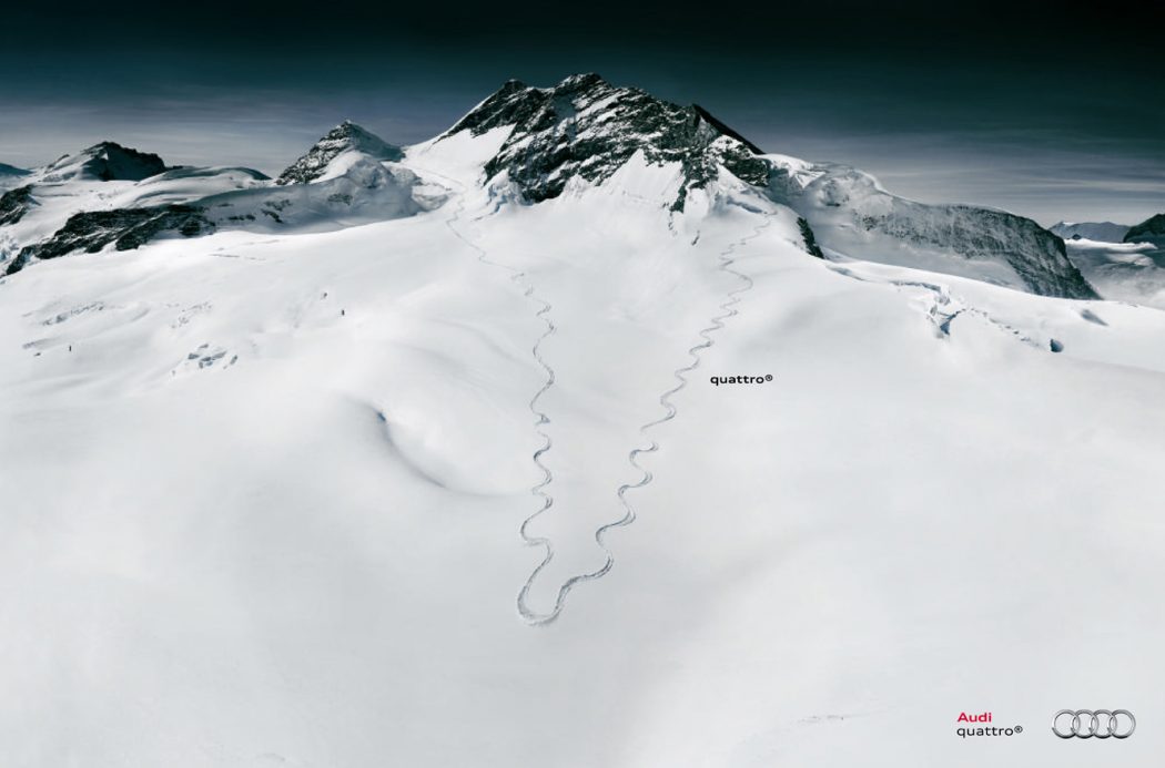 40 Most Creative and Dazzling Auto Ads 24 audi quattroskier