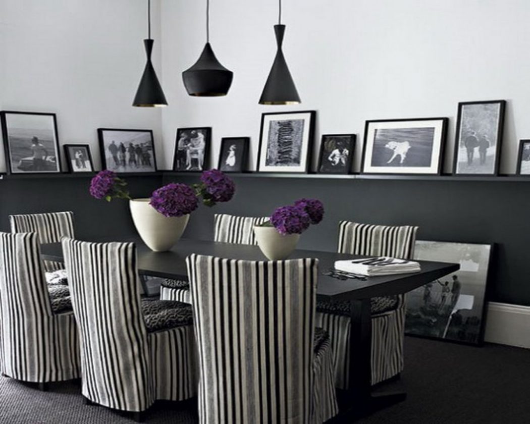 black and white dining rooms