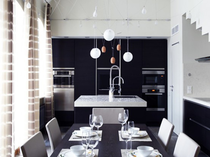 25 Elegant Black And White Dining Room Designs