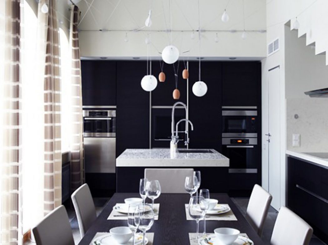 black and white dining room decor