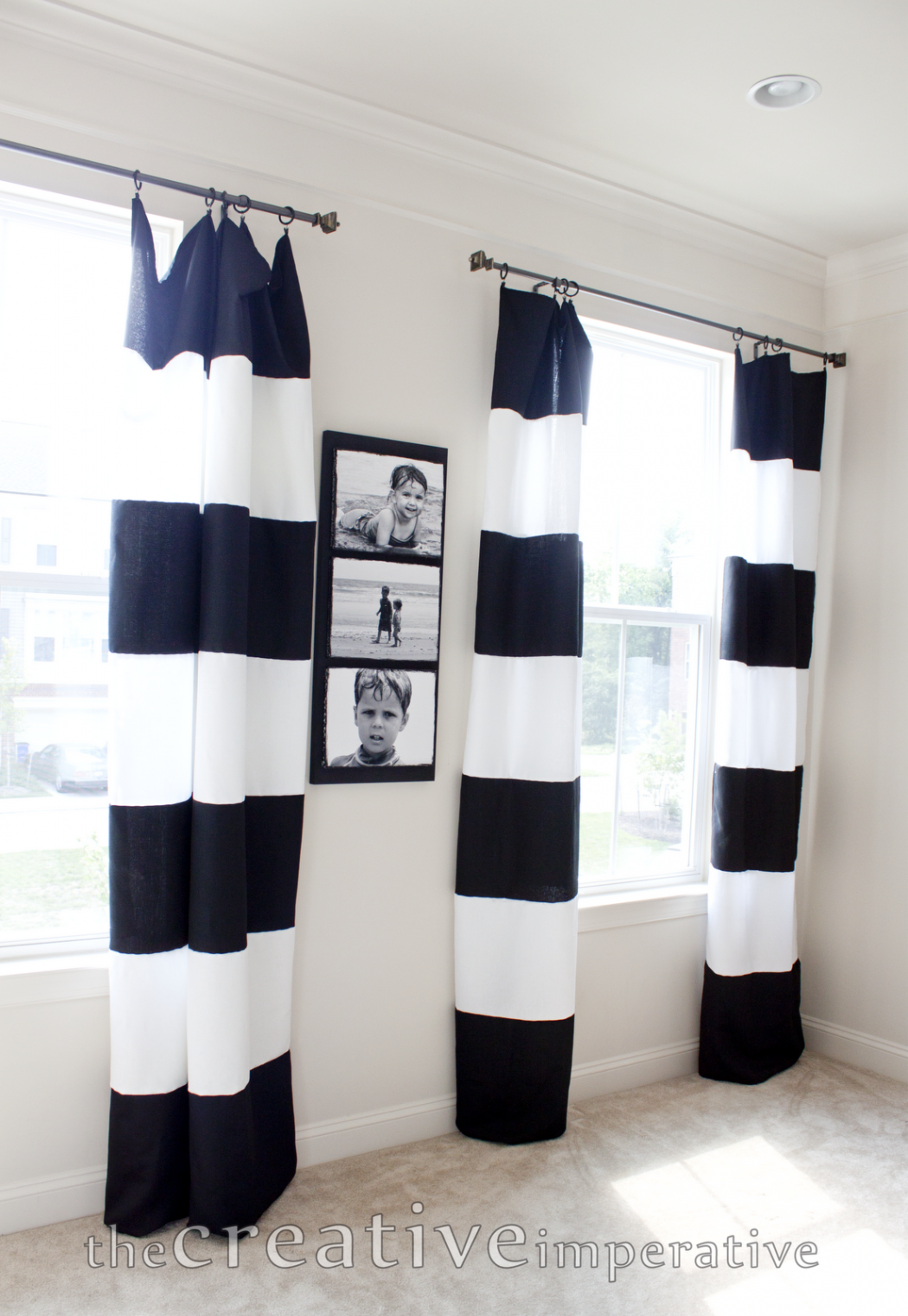 black-and-white-walmart-tablecloths-sew-into-curtains 25 Elegant Black And White Dining Room Designs
