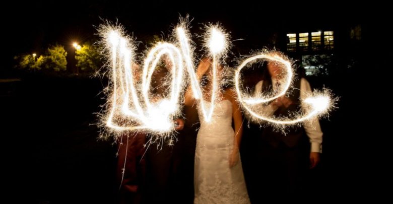 bride groom spell love with sparklers wedding reception pictures.original 20 unique wedding giveaways ideas - 1