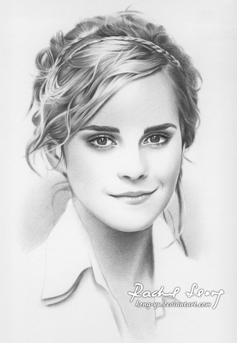 emma_watson_1_by_hong_yu-d4eirsy Stunningly And Incredibly Realistic Pencil Portraits