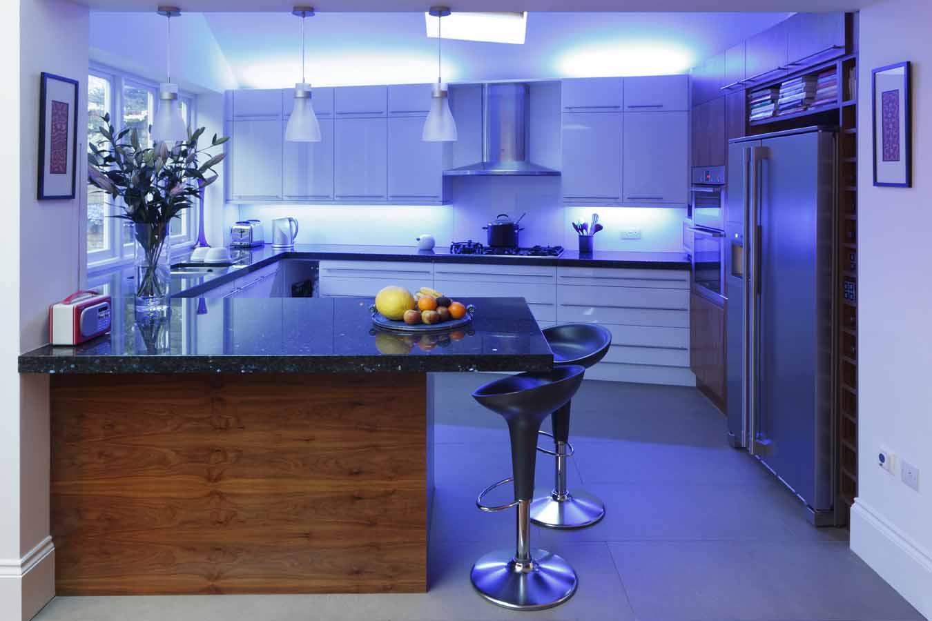 LEDs 10 uses in Architecture 78 f98dd__Extraordinary-Small-Kitchen-With-Blue-LED-Lighting