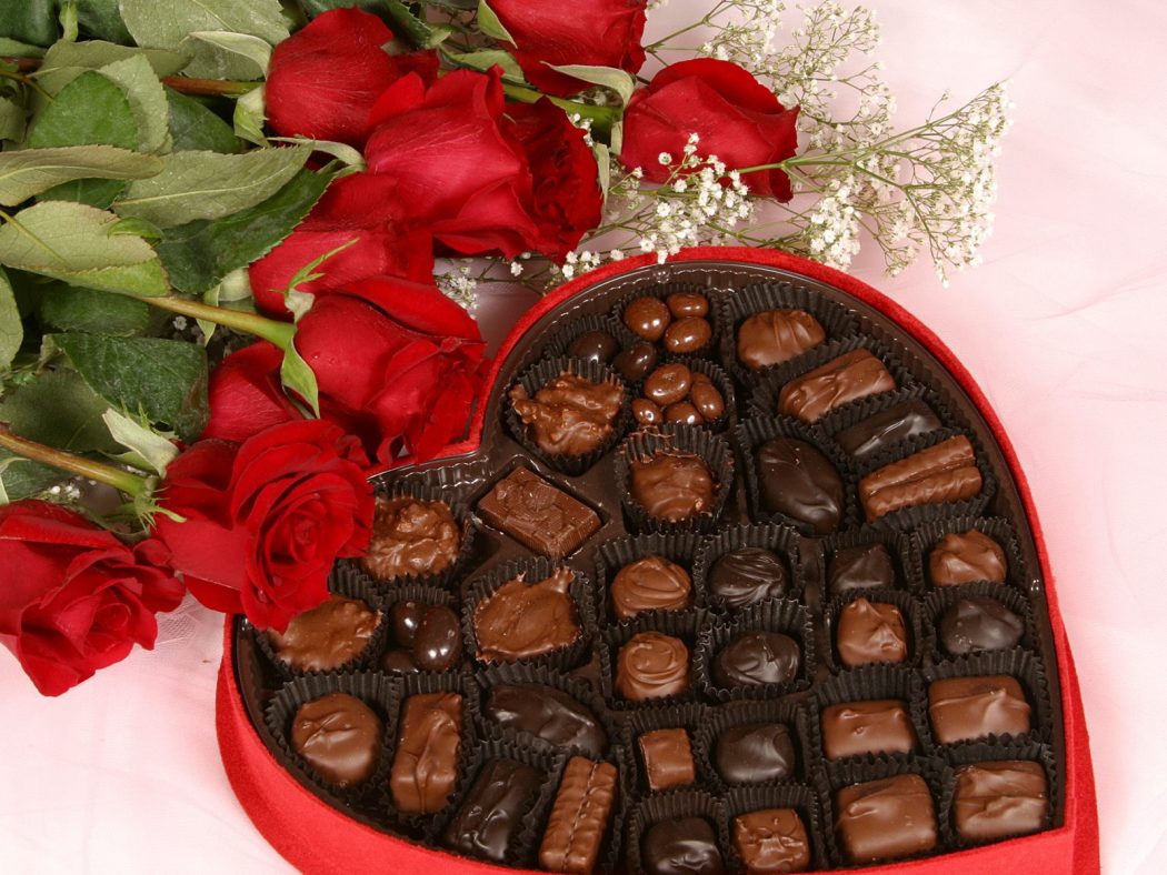heart shaped box of chocolates