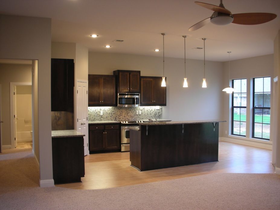 kitchen design with three lighting