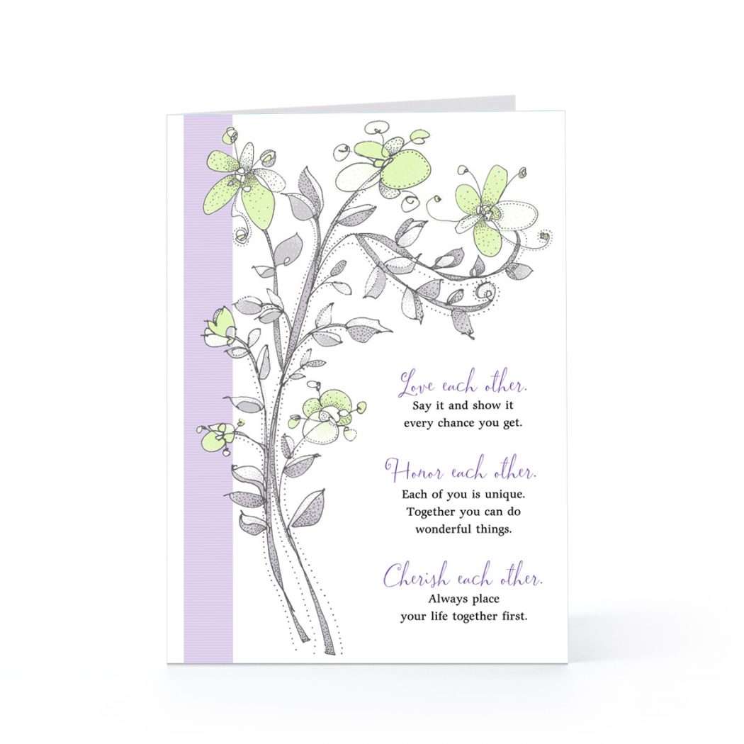 love honor cherish wedding greeting card