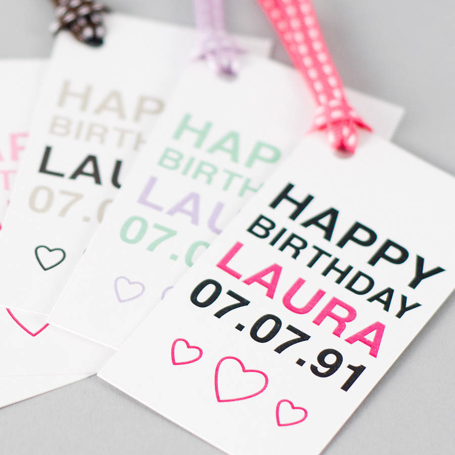 original personalised her birthday gift tag