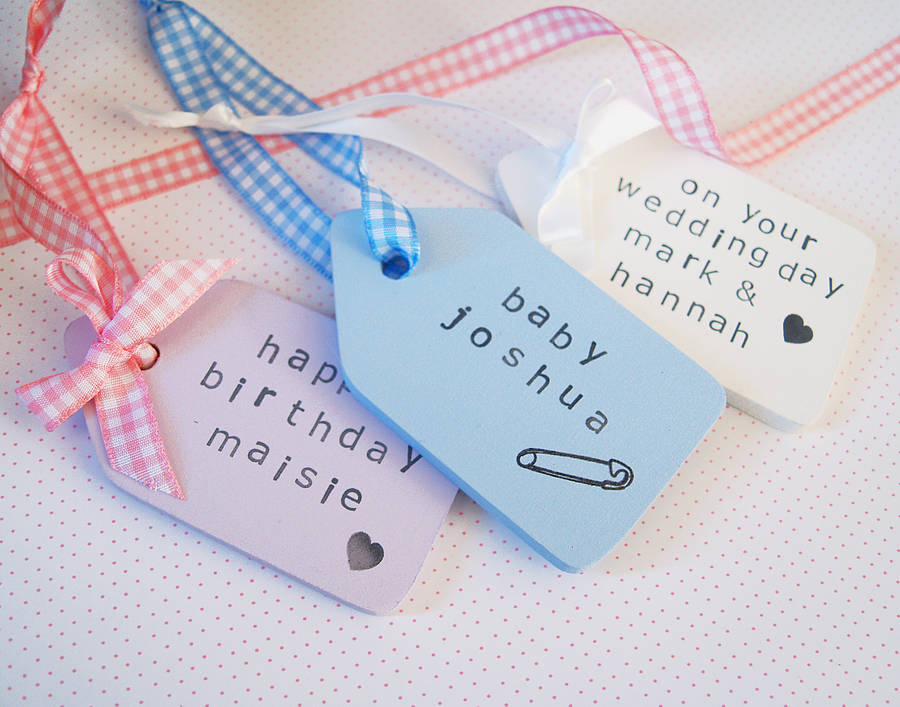 original personalised wooden gift tag