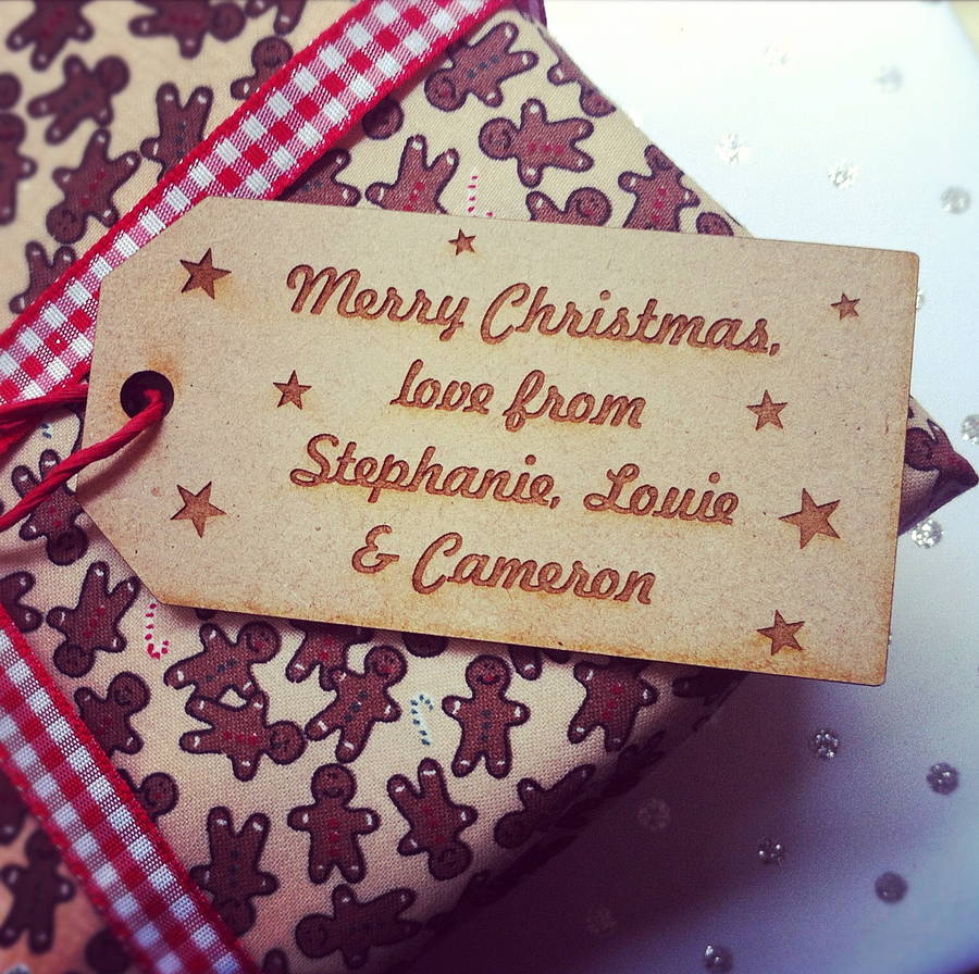 original personalised wooden gift tags