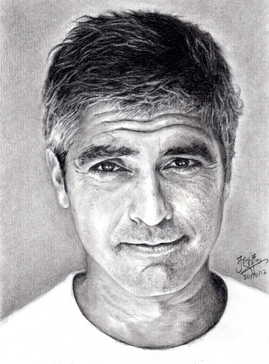 pencil_portrait_of_george_cluny_by_chaseroflight-d5jj2o1 Stunningly And Incredibly Realistic Pencil Portraits