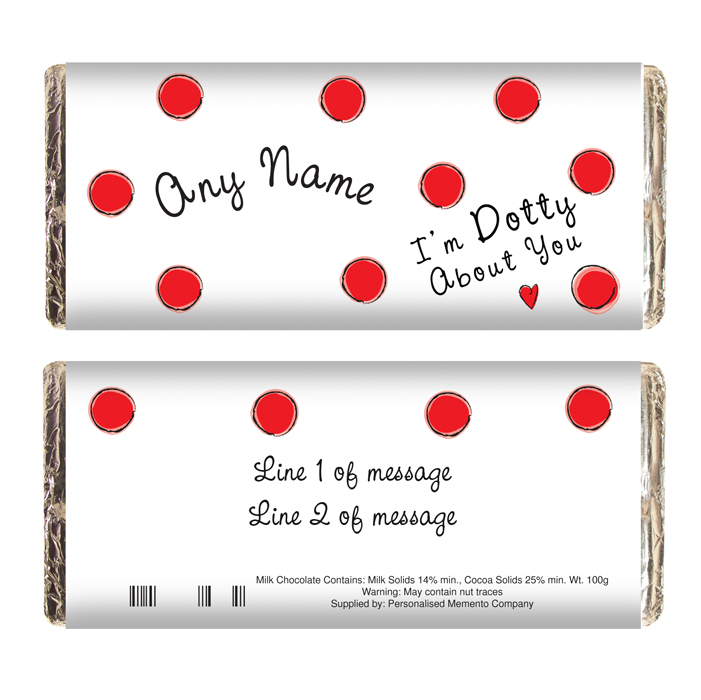 personalised chocolate dotty about you