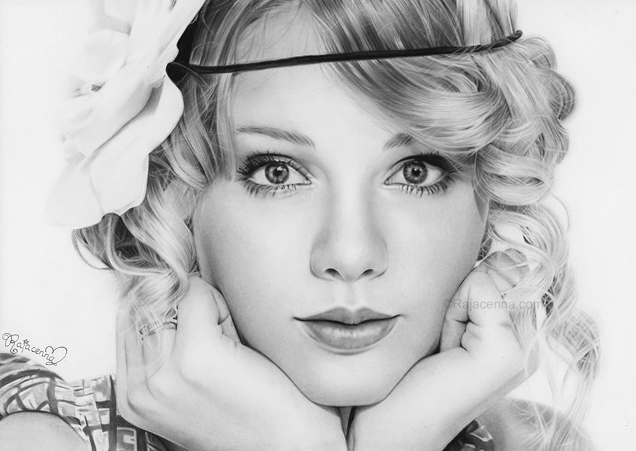 taylor_swift_by_rajacenna_okt_10 Stunningly And Incredibly Realistic Pencil Portraits