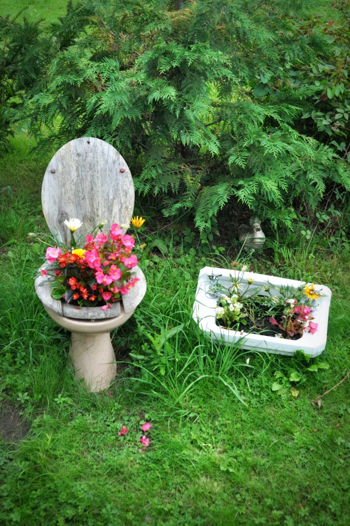 toilet-basin-planters 10 Fascinating and Unique Ideas for Portable Gardens