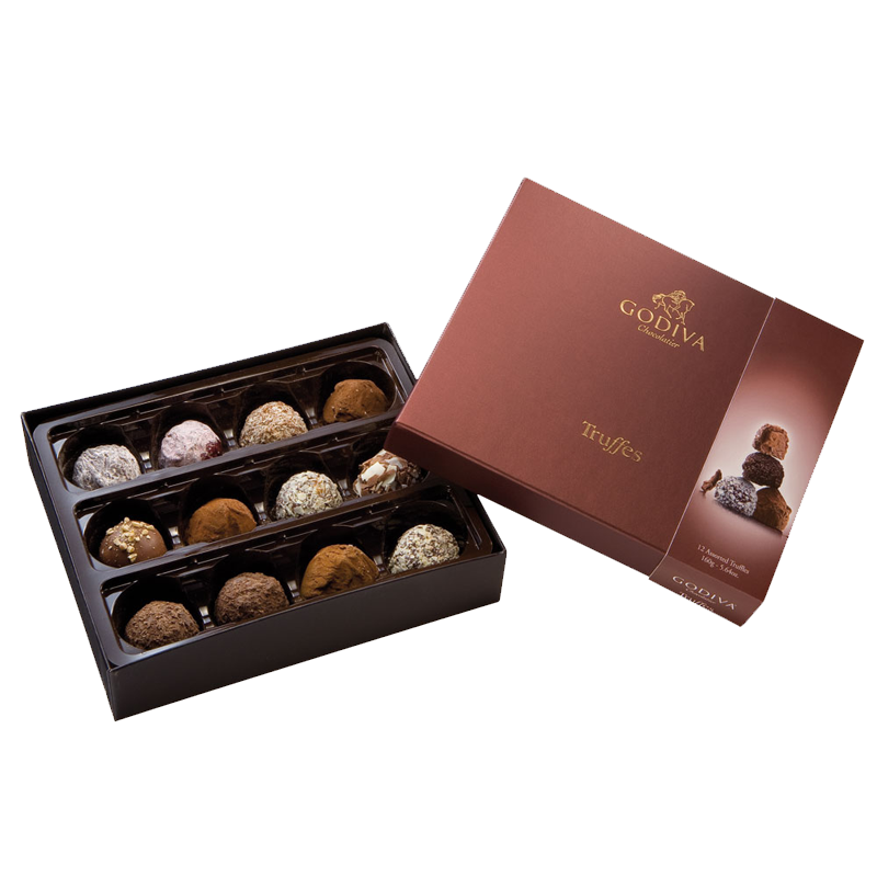 truffles12pc-chocolates 35 Most Mouthwatering Romantic Chocolate Gifts