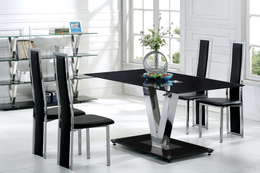 ultramodern black dining room furnishing