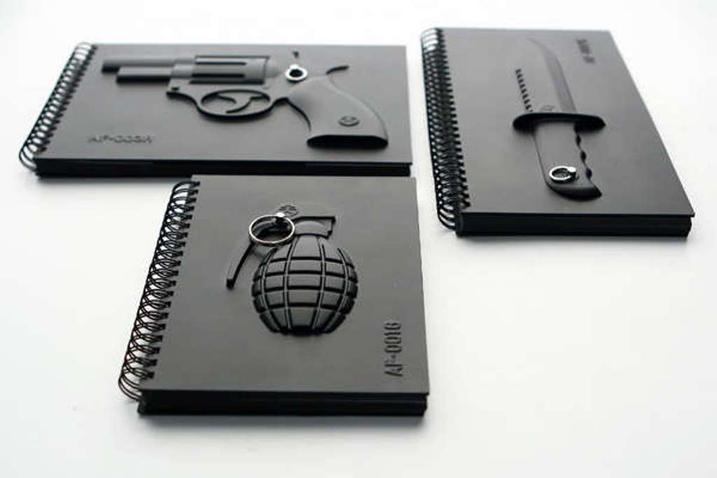 weapon-inspired-notebooks Creative and Unique Notebooks for Mitigating Your Anger