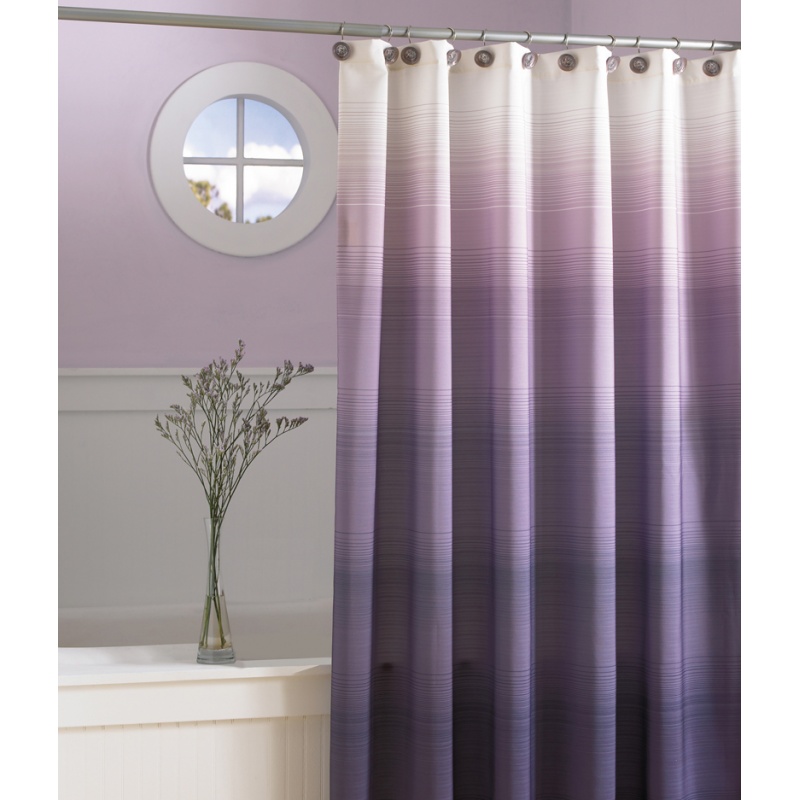 Purple-Shower-Curtain-2013 Fabulous And Stunning Colorful Bathrooms to Renew Yours